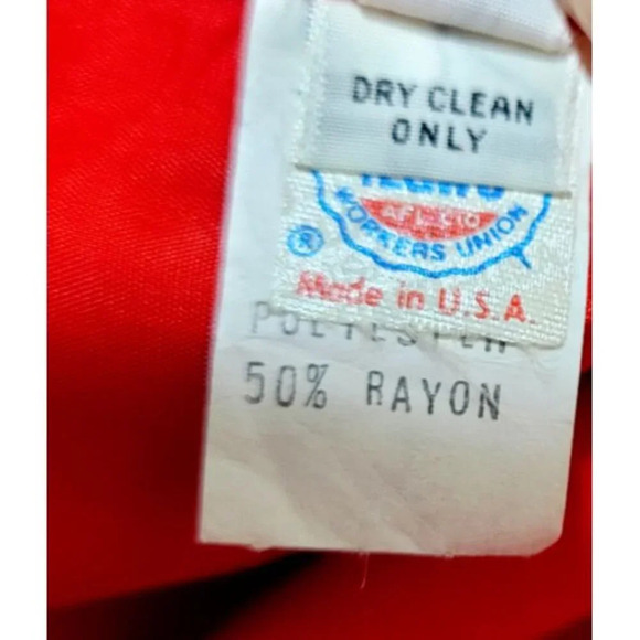 Vtg Raul Blanco Dress 12 Deadstock Red Secretary Dress Woven Gold Buttons Classy - Picture 12 of 16